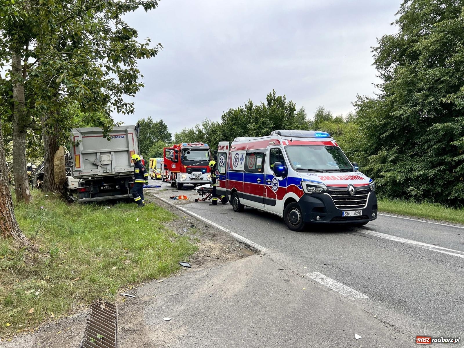 Zdjęcie w galerii na portalu naszraciborz.pl: Wypadek na DW 919 odcinek Racibórz-Babice [FOTO] wiadomości z regionu