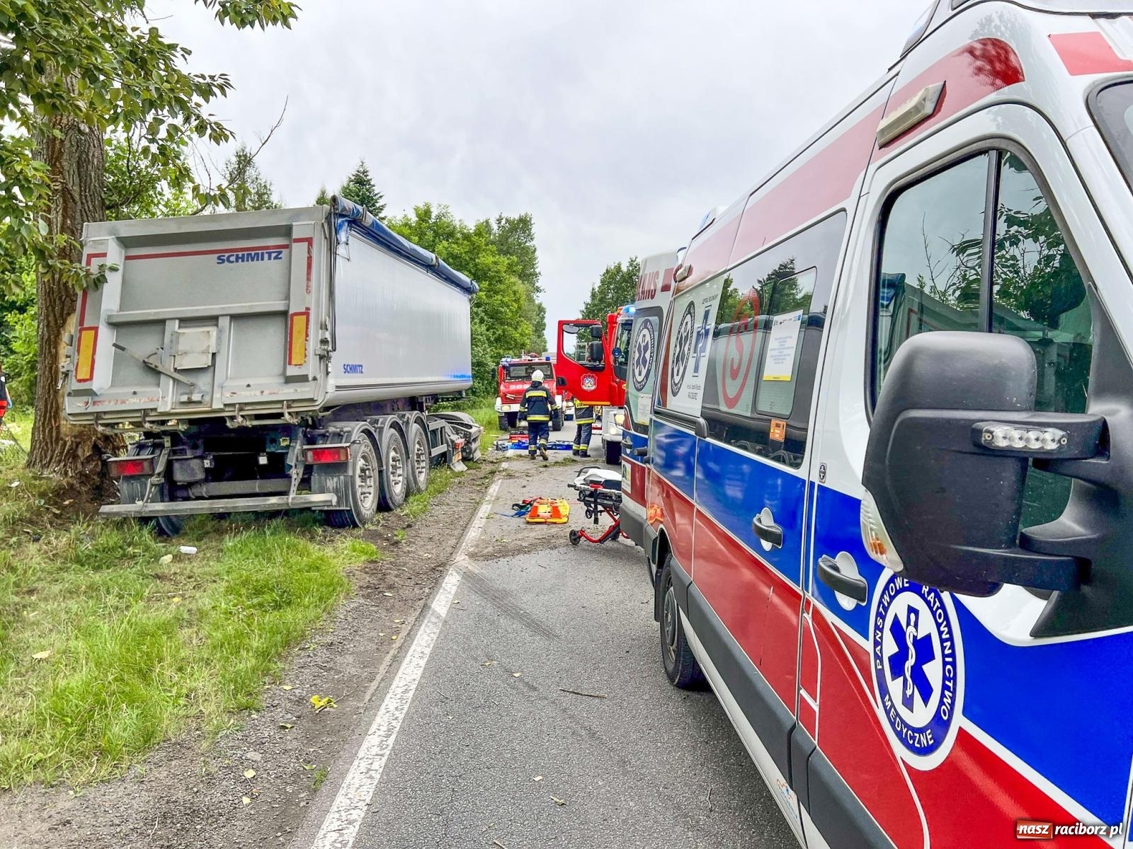 Zdjęcie w galerii na portalu naszraciborz.pl: Wypadek na DW 919 odcinek Racibórz-Babice [FOTO] wiadomości z regionu