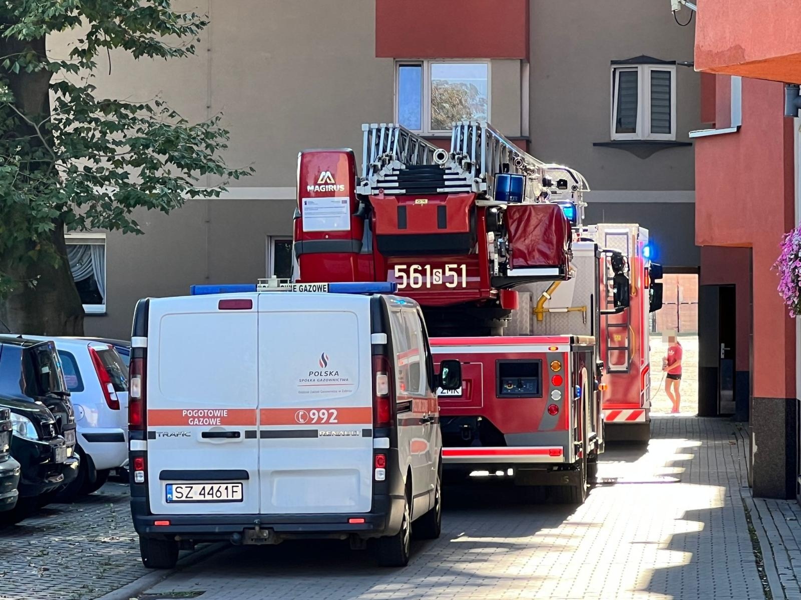 Zdjęcie w galerii na portalu naszraciborz.pl: Strażacka akcja przy Kościuszki. W akcji pięć zastępów [FOTO] wiadomości z regionu