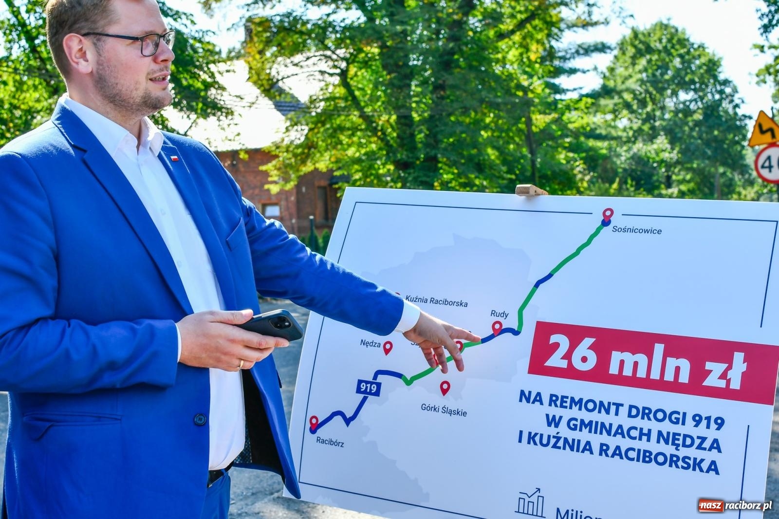Zdjęcie w galerii na portalu naszraciborz.pl: Lasy Państwowe wsparły remont DW 919 Racibórz-Rudy wiadomości z regionu