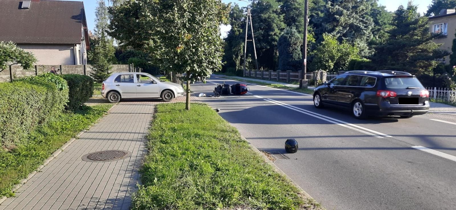 Zdjęcie w galerii na portalu naszraciborz.pl: Skoda i motocykl zderzyły się na Brzeskiej [FOTO] wiadomości z regionu