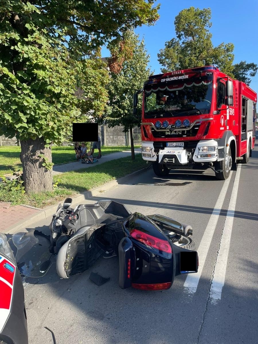 Zdjęcie w galerii na portalu naszraciborz.pl: Skoda i motocykl zderzyły się na Brzeskiej [FOTO] wiadomości z regionu