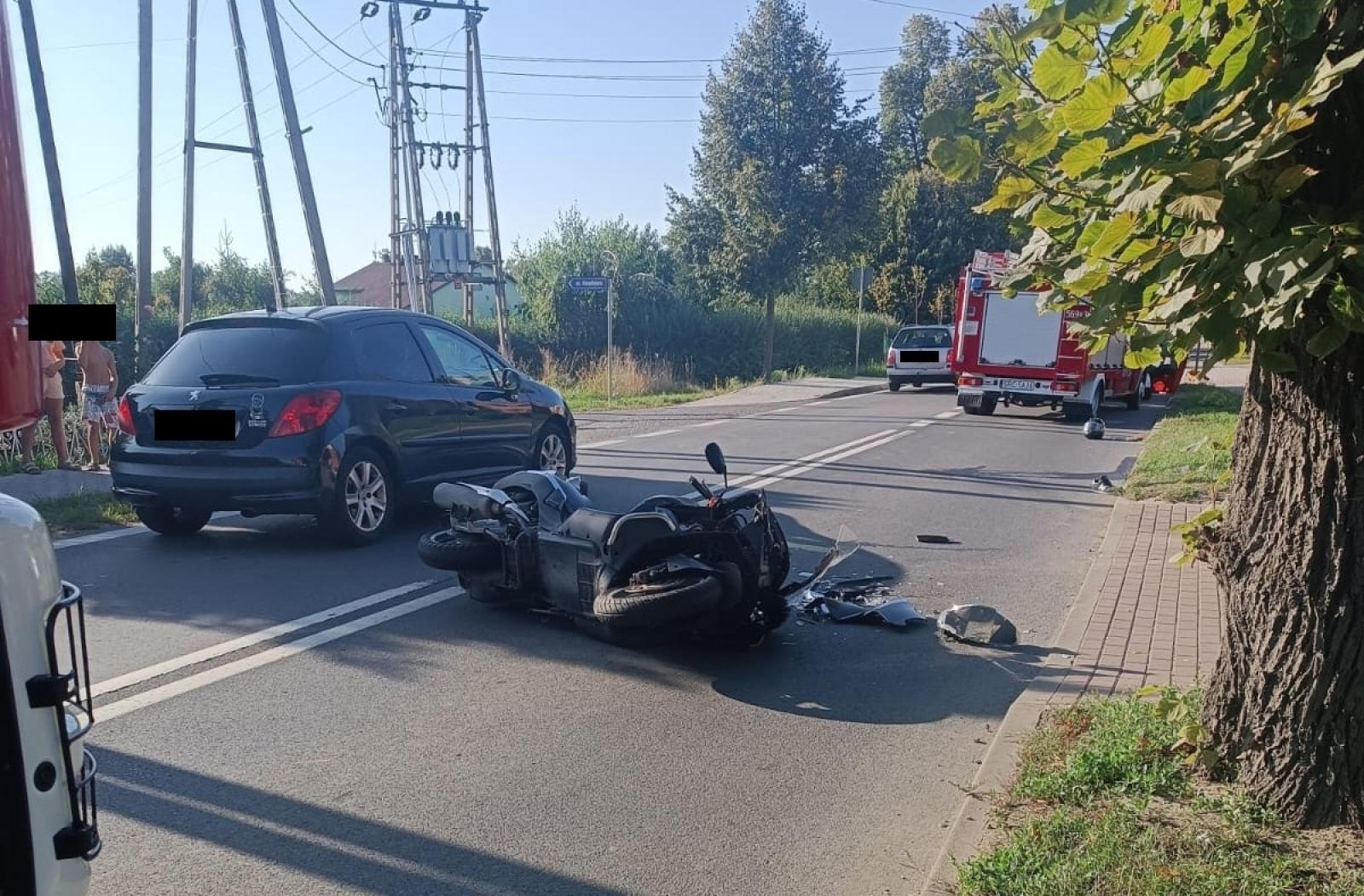 Zdjęcie w galerii na portalu naszraciborz.pl: Skoda i motocykl zderzyły się na Brzeskiej [FOTO] wiadomości z regionu