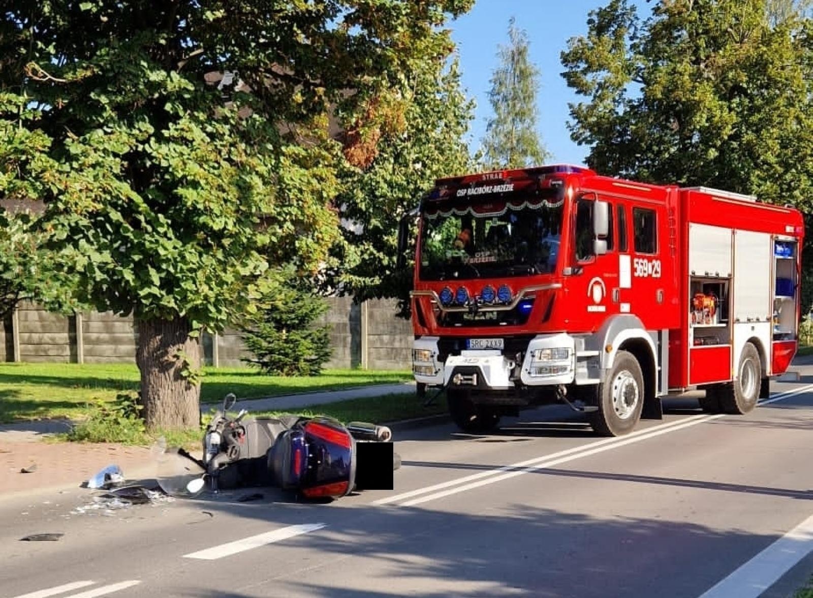 Zdjęcie w galerii na portalu naszraciborz.pl: Skoda i motocykl zderzyły się na Brzeskiej [FOTO] wiadomości z regionu