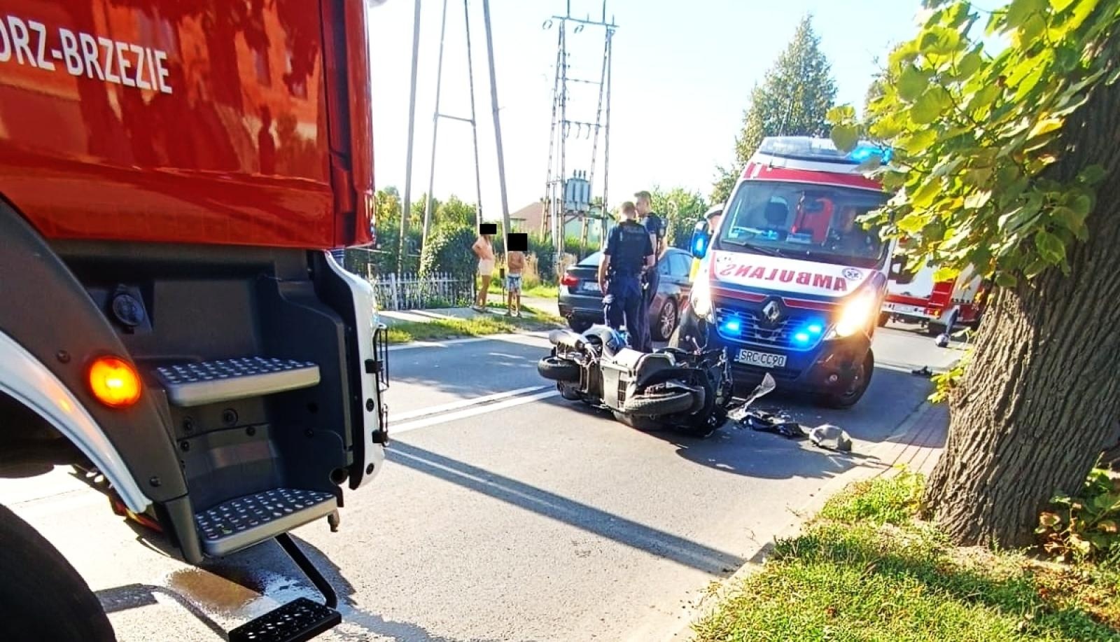 Zdjęcie w galerii na portalu naszraciborz.pl: Skoda i motocykl zderzyły się na Brzeskiej [FOTO] wiadomości z regionu