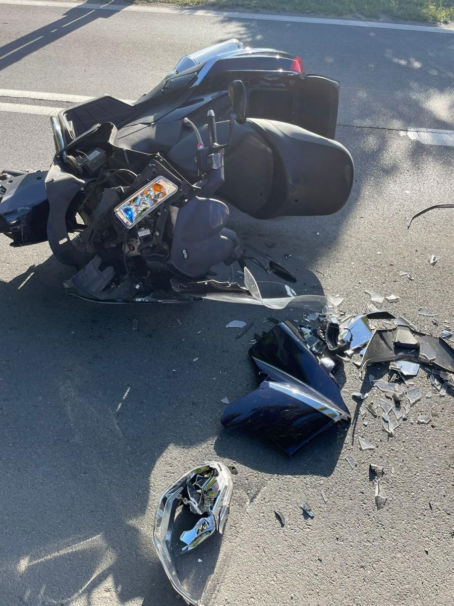 Zdjęcie w galerii na portalu naszraciborz.pl: Skoda i motocykl zderzyły się na Brzeskiej [FOTO] wiadomości z regionu