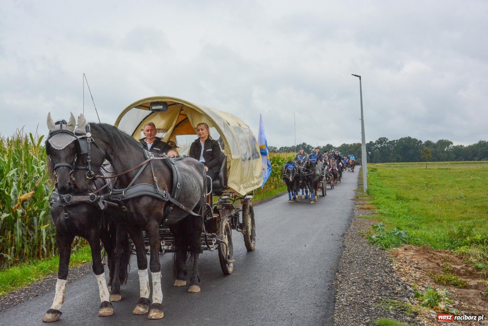Zdjęcie w galerii na portalu naszraciborz.pl: Deszcz niestraszny miłośnikom koni. Hubertus w Żerdzinach [FOTO i WIDEO] wiadomości z regionu