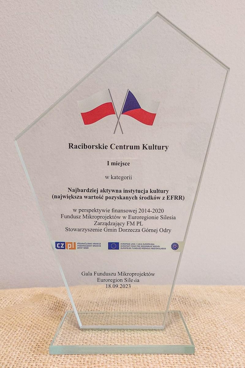 Zdjęcie w galerii na portalu naszraciborz.pl: RCK nagrodzony na gali Euroregionu Silesia wiadomości z regionu