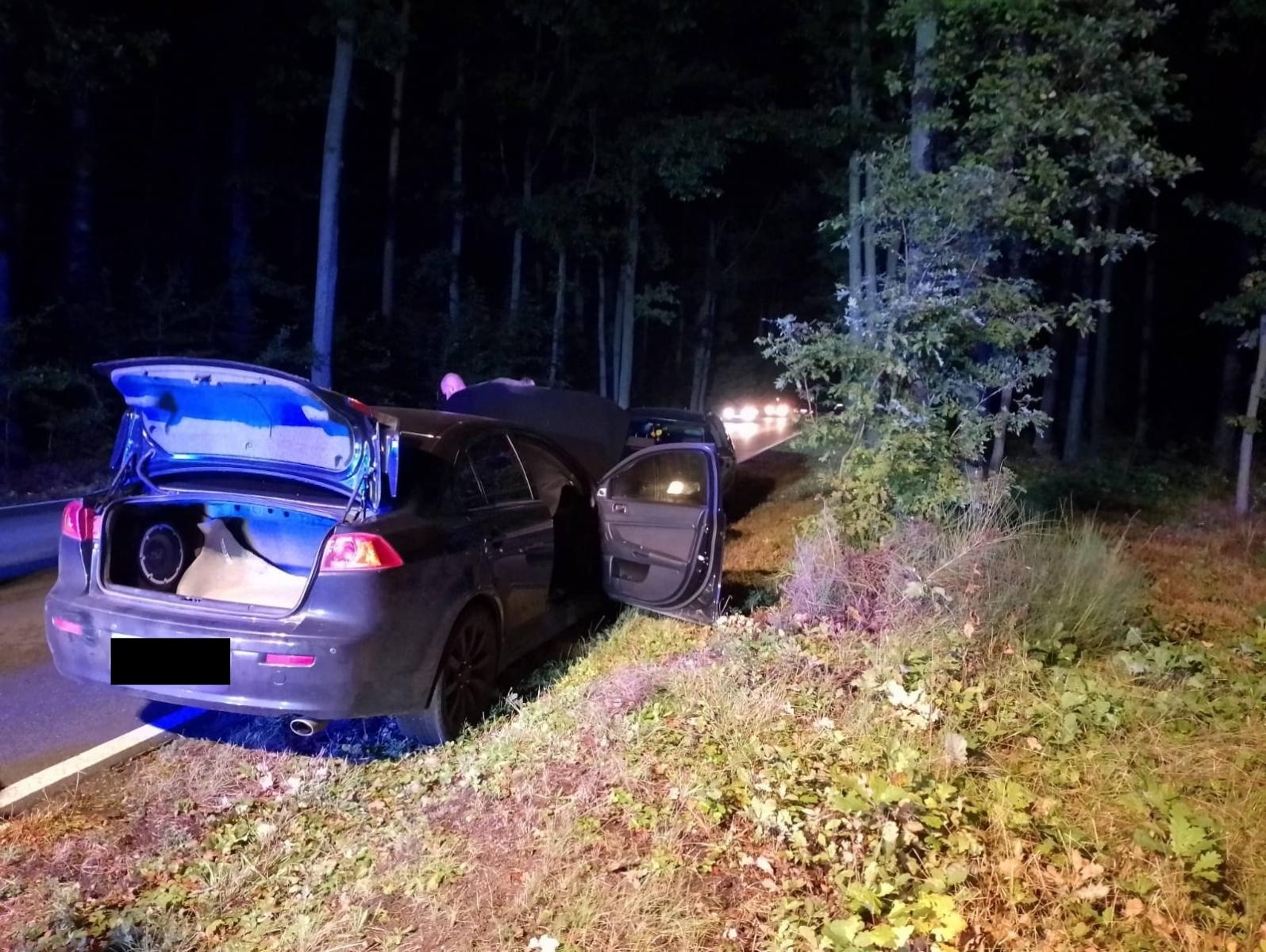Zdjęcie w galerii na portalu naszraciborz.pl: Raport 998. Mitsubishi lancer zderzył się z dzikiem w Nędzy wiadomości z regionu