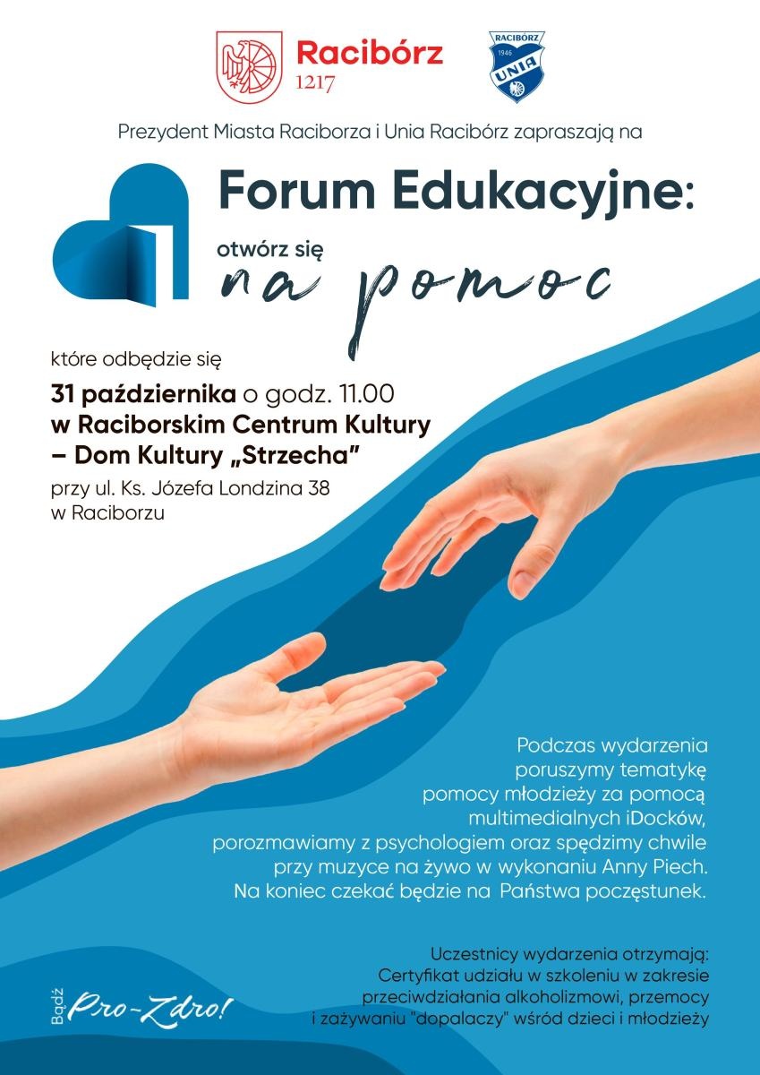 Zdjęcie w galerii na portalu naszraciborz.pl: Unia Racibórz organizuje drugą odsłonę Akademii Bądź Pro-Zdro wiadomości z regionu