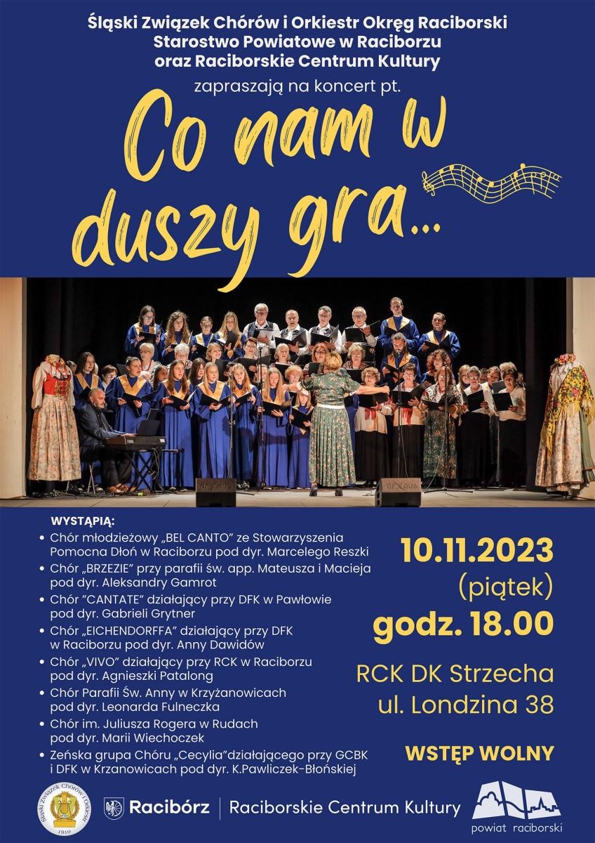 Zdjęcie w galerii na portalu naszraciborz.pl: Co nam w duszy gra. Zaproszenie na koncert muzyki chóralnej wiadomości z regionu