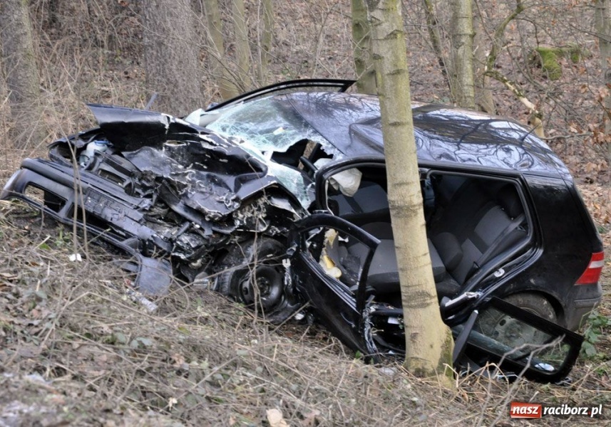 Zdjęcie w galerii na portalu naszraciborz.pl: Czołowe zderzenie w Lesie Kobyla wiadomości z regionu