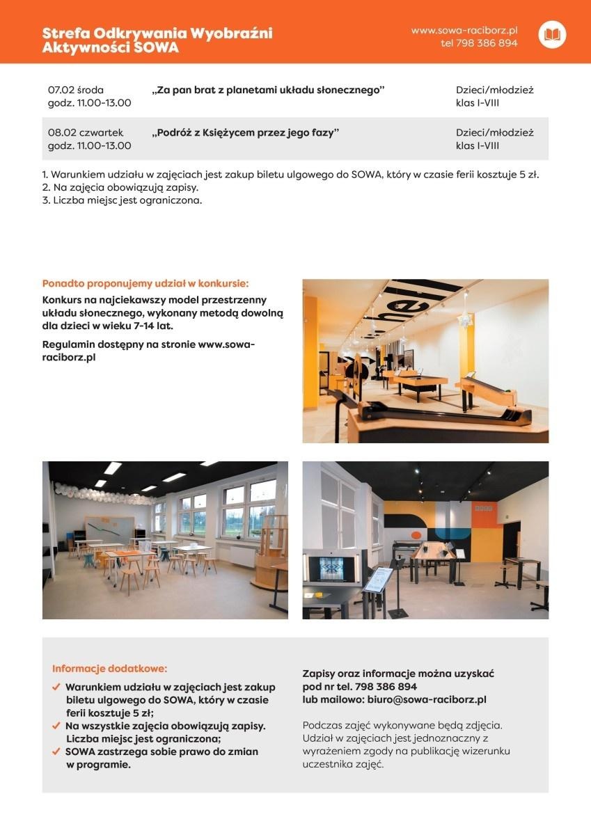 Zdjęcie w galerii na portalu naszraciborz.pl: Muzeum i SOWA zapraszają w ferie wiadomości z regionu