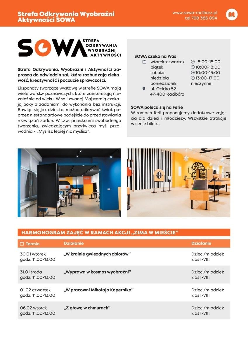 Zdjęcie w galerii na portalu naszraciborz.pl: Muzeum i SOWA zapraszają w ferie wiadomości z regionu