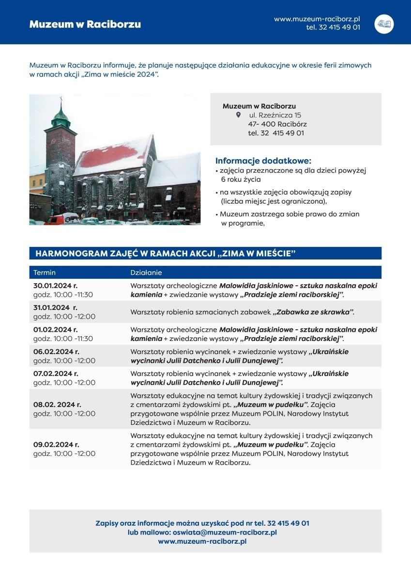 Zdjęcie w galerii na portalu naszraciborz.pl: Muzeum i SOWA zapraszają w ferie wiadomości z regionu