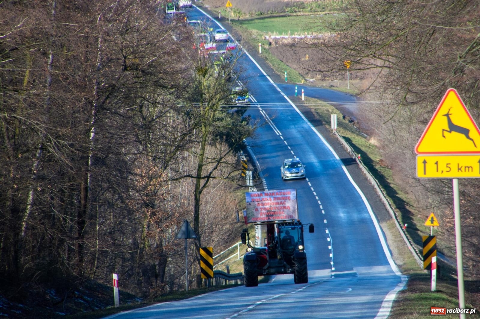 Zdjęcie w galerii na portalu naszraciborz.pl: Głód poczujesz, rolnika uszanujesz. Ponad setka maszyn wyjechała na DK 45 [FOTO i WIDEO] wiadomości z regionu