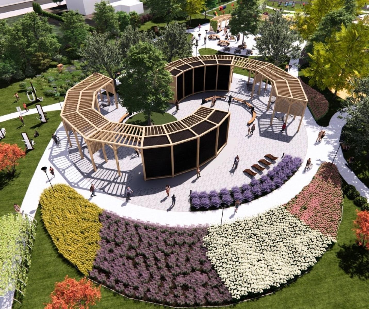 Zdjęcie w galerii na portalu naszraciborz.pl: Trwa budowa trzeciej raciborskiej tężni. Zielone płuca Ostroga to pomysł radnego Kuligi [FILM Z DRONA] wiadomości z regionu