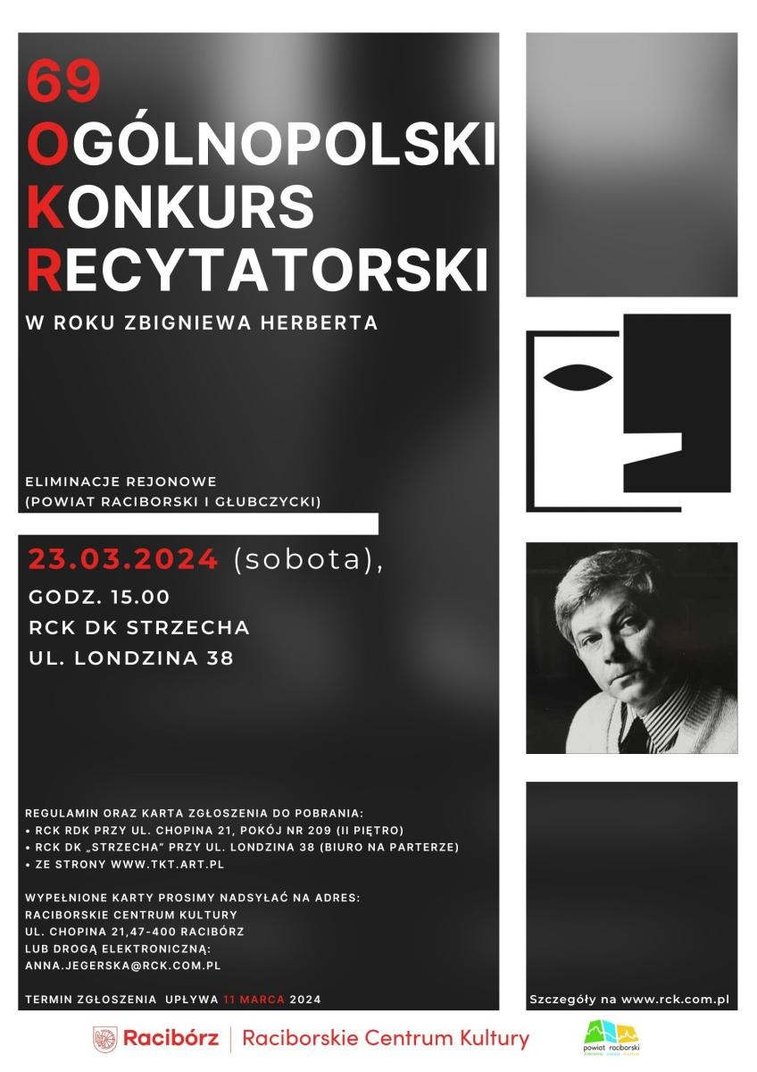 Zdjęcie w galerii na portalu naszraciborz.pl: Rok Zbigniewa Herberta. RCK zaprasza do udziału w OKR wiadomości z regionu