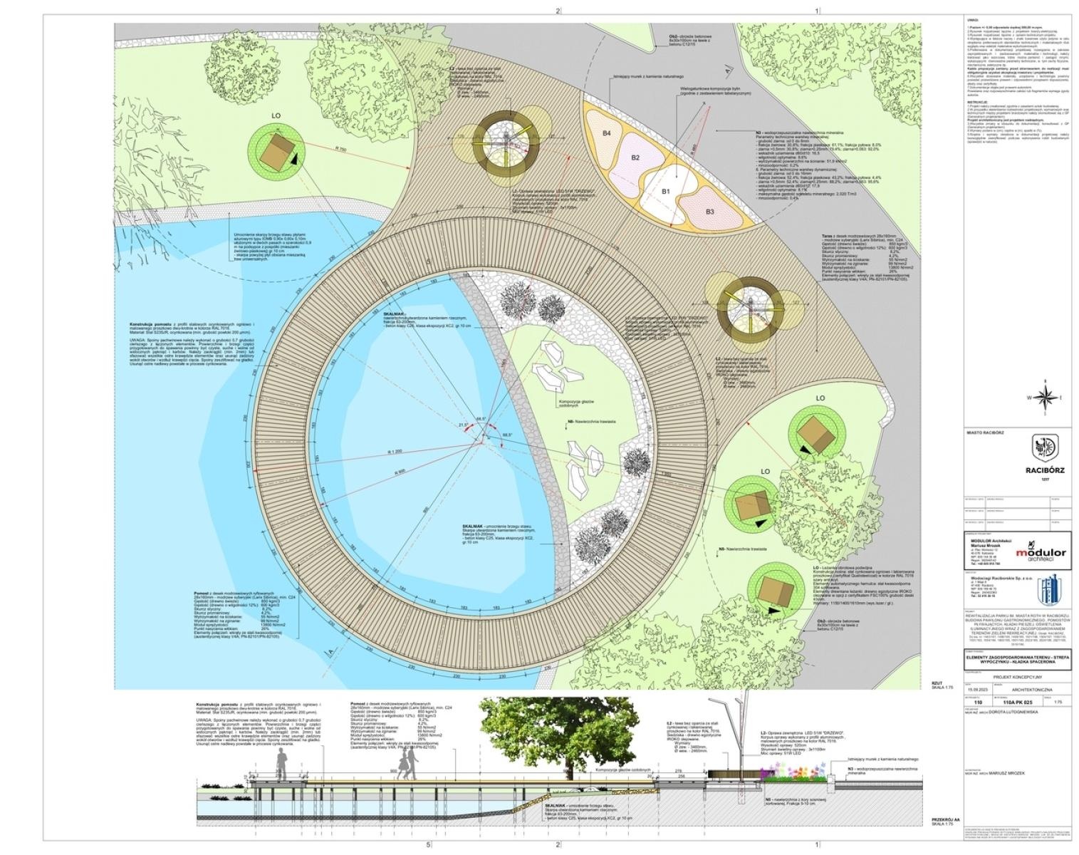 Zdjęcie w galerii na portalu naszraciborz.pl: Molo i gra świateł. Tak naczelnik miejskich inwestycji widzi park Miasta Roth po rewitalizacji [WIZUALIZACJE i WIDEO] wiadomości z regionu