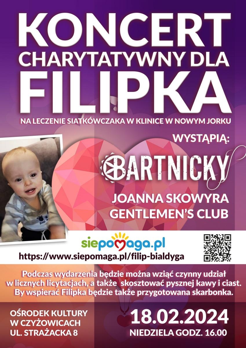 Zdjęcie w galerii na portalu naszraciborz.pl: Bartnicky, Joanna Skowyra i Gentlemen`s Club razem dla Filipka z Olzy wiadomości z regionu