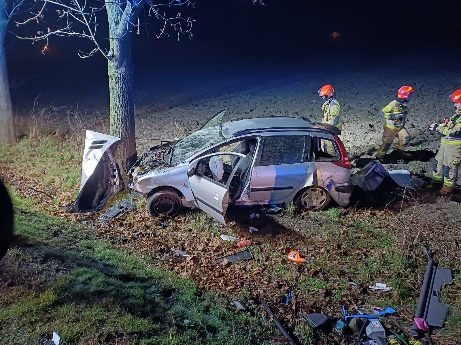 Zdjęcie w galerii na portalu naszraciborz.pl: Peugeot 206 uderzył w drzewo przy Gliwickiej wiadomości z regionu