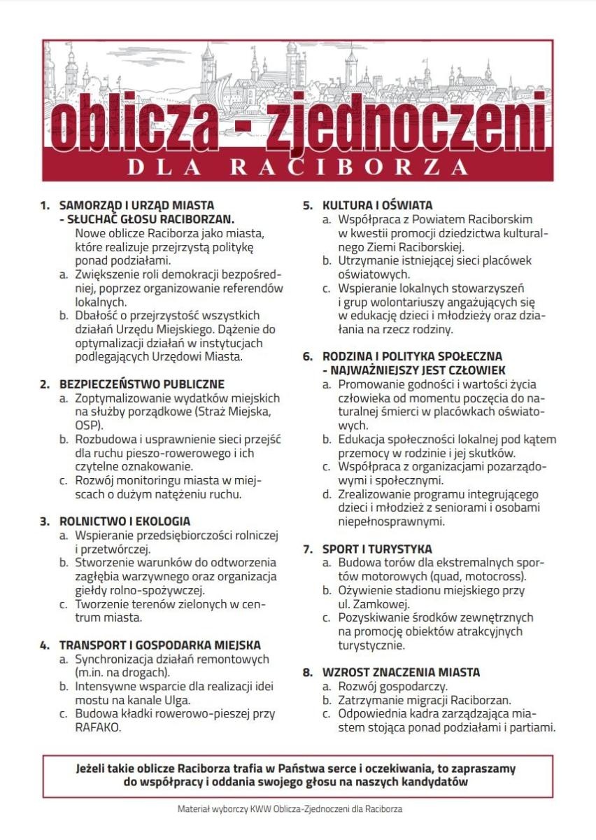Zdjęcie w galerii na portalu naszraciborz.pl: OBLICZA - Zjednoczeni dla Raciborza wiadomości z regionu