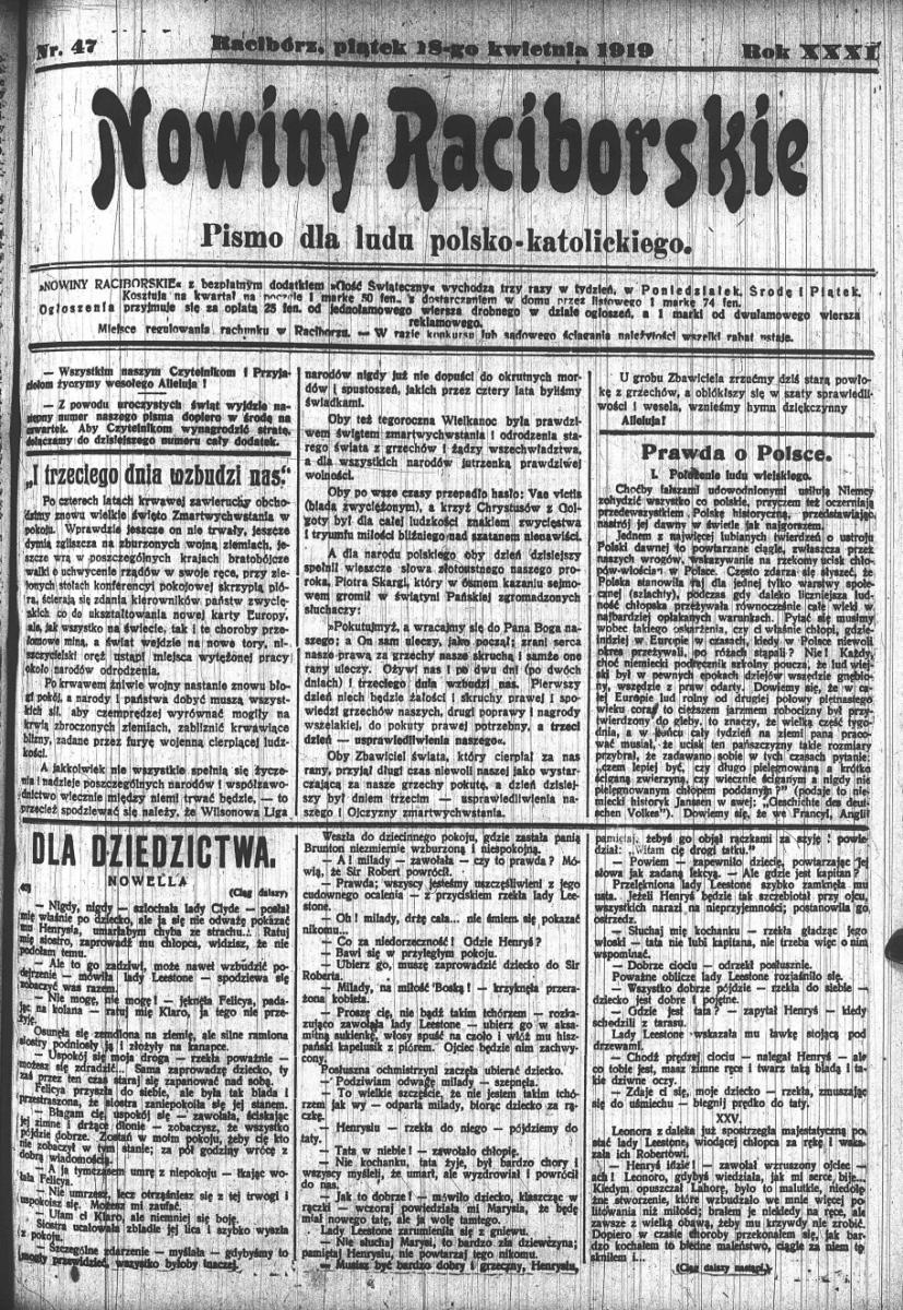 Zdjęcie w galerii na portalu naszraciborz.pl: Jak to dawniej w Raciborzu było… Biblioteka poleca archiwalne numery Nowin Raciborskich w wersji online wiadomości z regionu