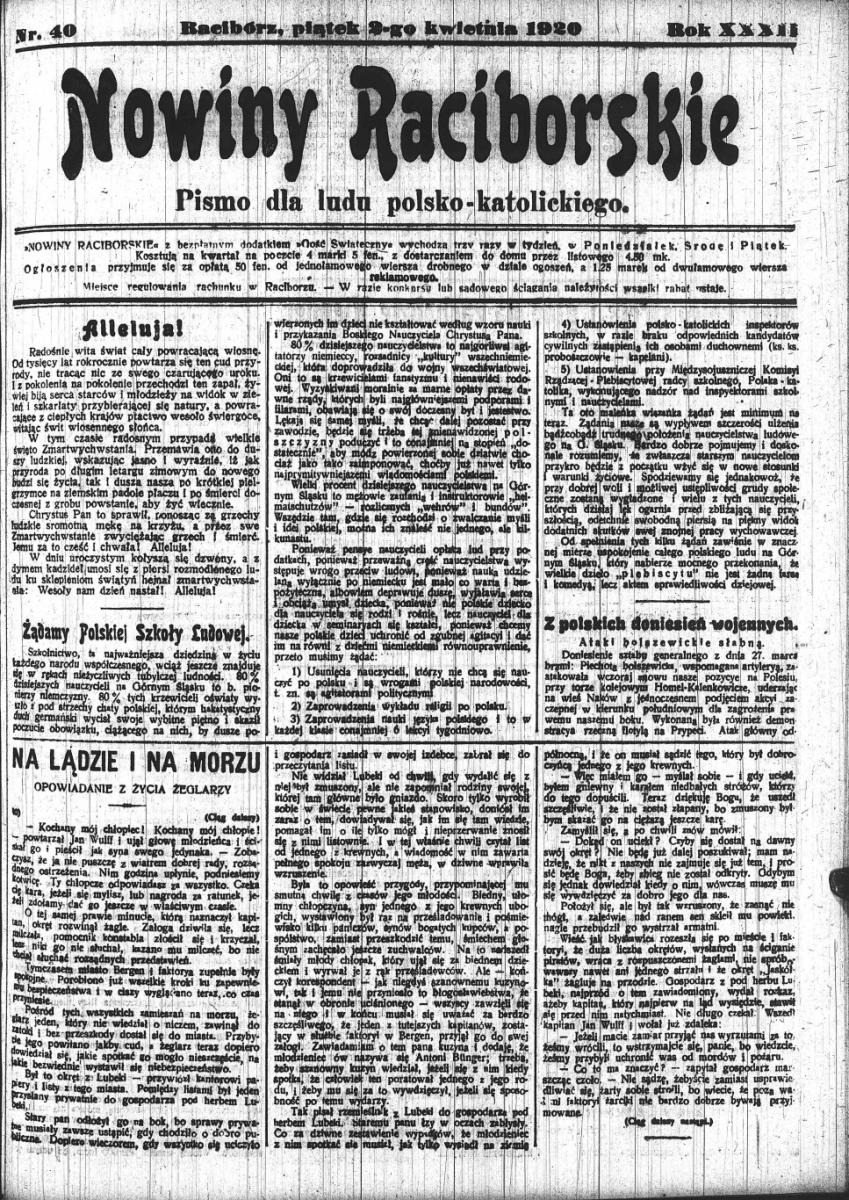 Zdjęcie w galerii na portalu naszraciborz.pl: Jak to dawniej w Raciborzu było… Biblioteka poleca archiwalne numery Nowin Raciborskich w wersji online wiadomości z regionu