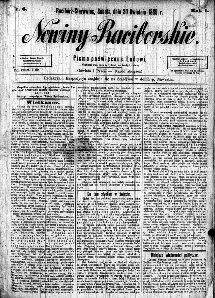 Zdjęcie w galerii na portalu naszraciborz.pl: Jak to dawniej w Raciborzu było… Biblioteka poleca archiwalne numery Nowin Raciborskich w wersji online wiadomości z regionu