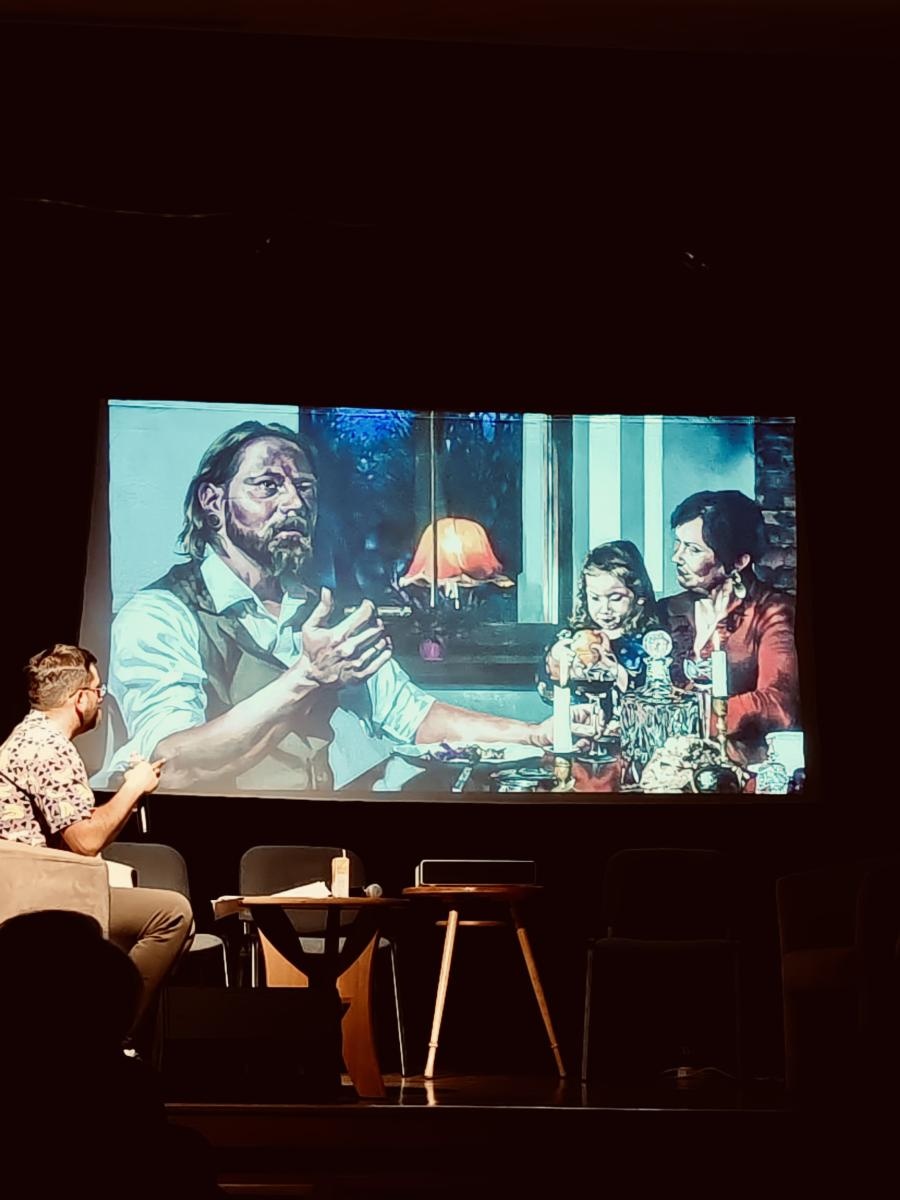 Zdjęcie w galerii na portalu naszraciborz.pl: Miejski Podwieczorek. W MDK-u opowiedziano o powstaniu muralu wiadomości z regionu