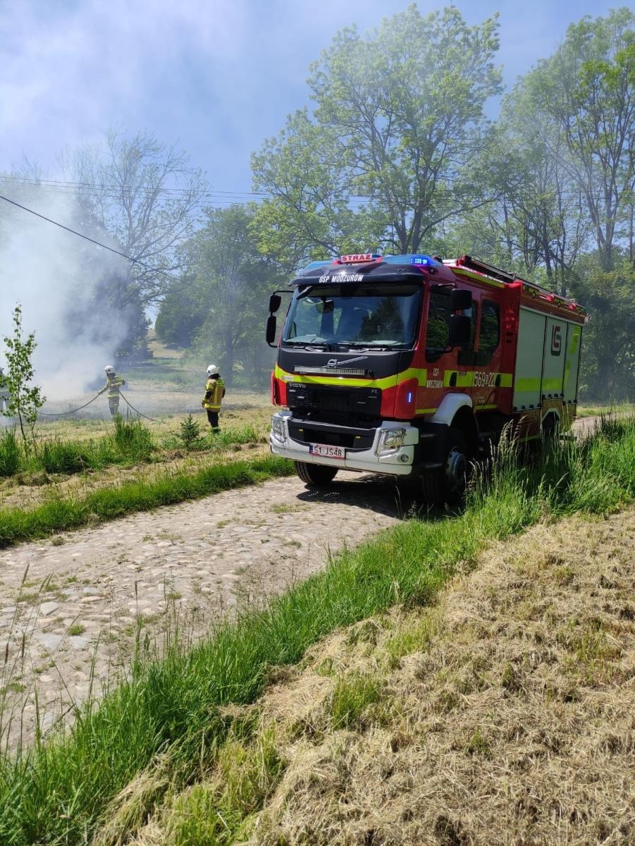 Zdjęcie w galerii na portalu naszraciborz.pl: W Dolędzinie paliła się trawa. To było podpalenie wiadomości z regionu