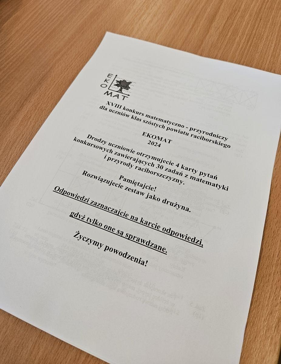 Zdjęcie w galerii na portalu naszraciborz.pl: Uczniowie szkół podstawowych sprawdzili swój zakres wiedzy z matematyki i przyrody wiadomości z regionu