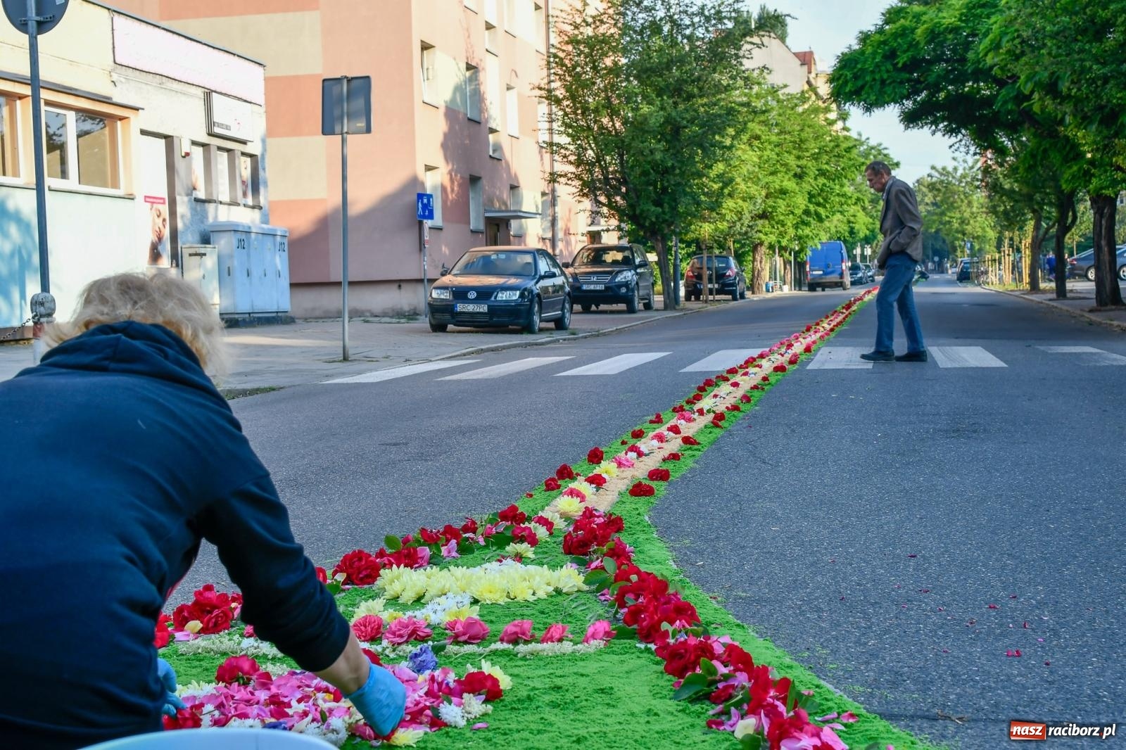 Zdjęcie w galerii na portalu naszraciborz.pl: Śródmieście, Ostróg i Płonia. Wierni od rana stroili ulice [FOTO i WIDEO] wiadomości z regionu