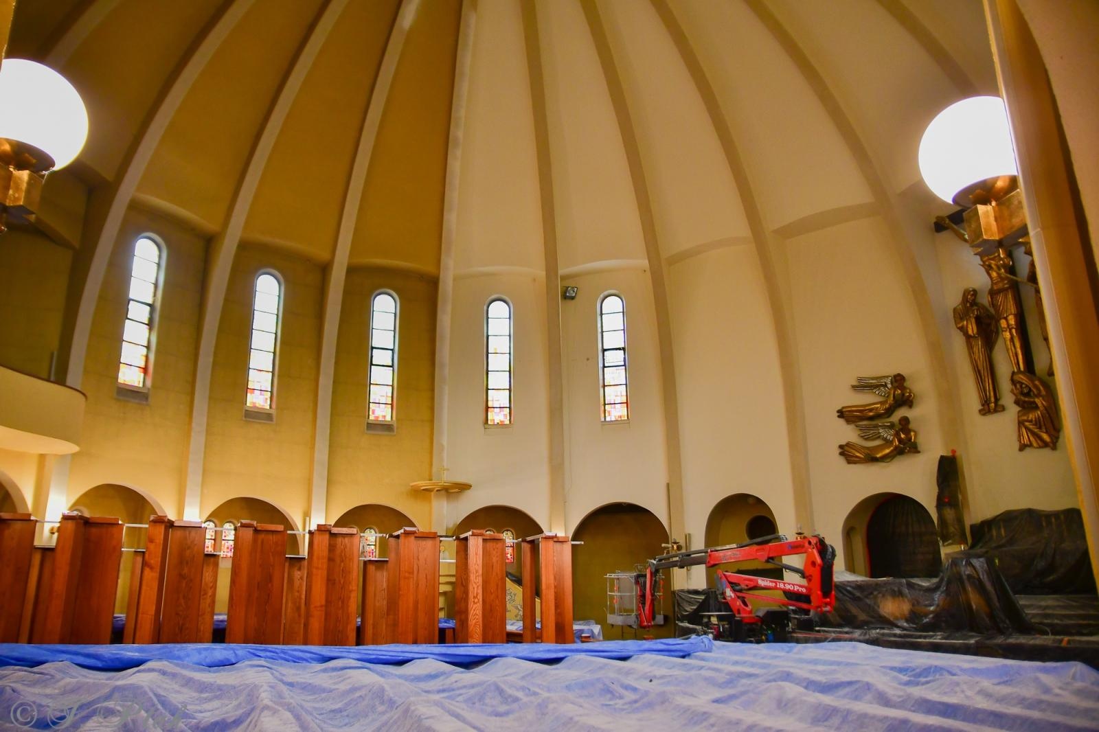 Zdjęcie w galerii na portalu naszraciborz.pl: Rozpoczęło się malowanie kościoła NSPJ [FOTO] wiadomości z regionu