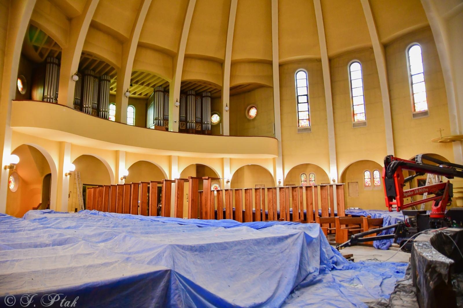 Zdjęcie w galerii na portalu naszraciborz.pl: Rozpoczęło się malowanie kościoła NSPJ [FOTO] wiadomości z regionu