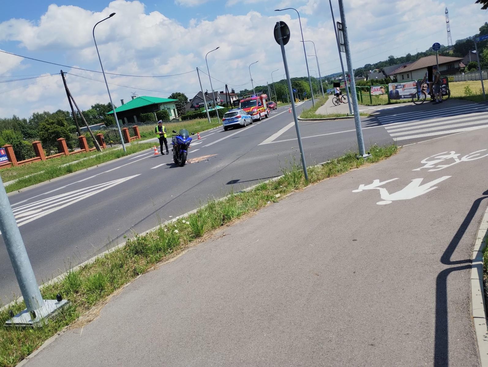 Zdjęcie w galerii na portalu naszraciborz.pl: Opel uderzył w motocykl na Rybnickiej w Rzuchowie wiadomości z regionu