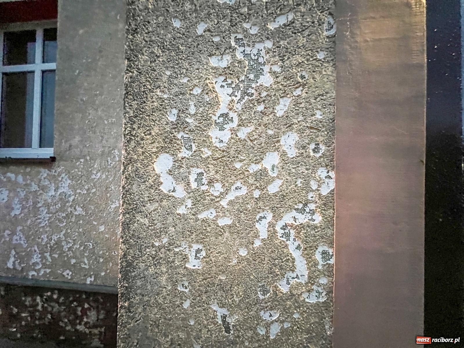 Zdjęcie w galerii na portalu naszraciborz.pl: Grad zdewastował elewacje domów i szkoły w Markowicach [FOTO] wiadomości z regionu