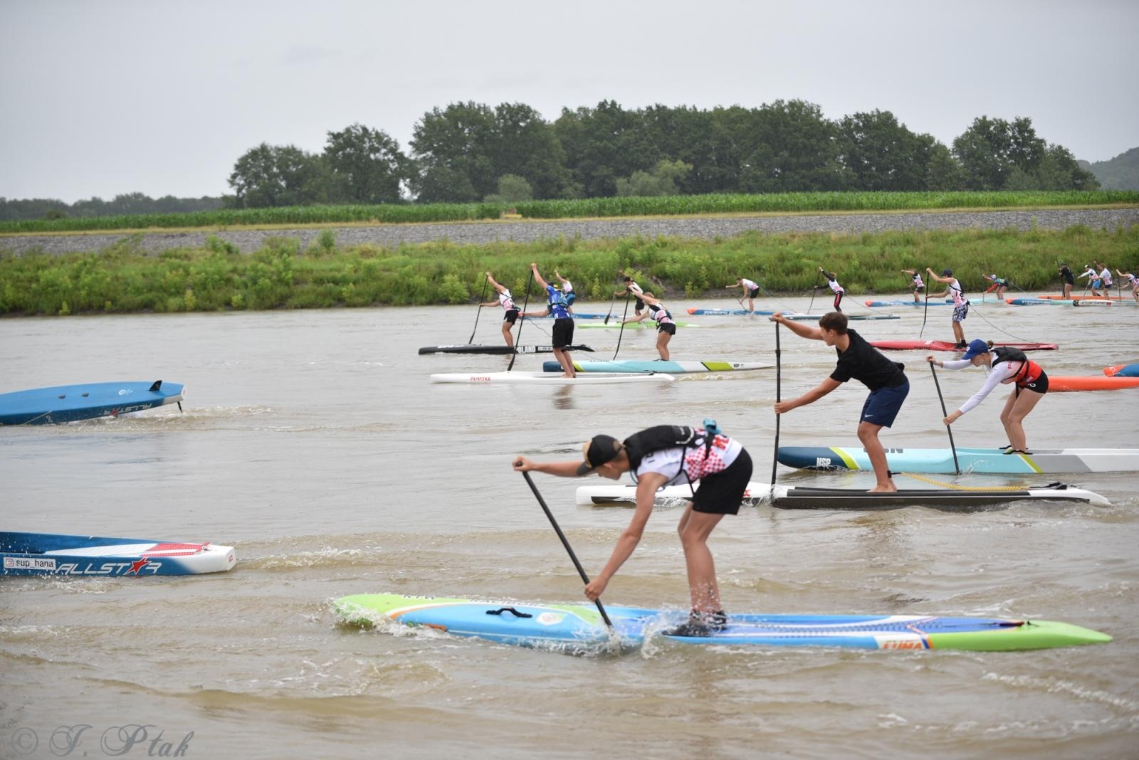 Zdjęcie w galerii na portalu naszraciborz.pl: Odra SUP Cup. Wyścig na najdłuższym dystansie wystartował spod zapory wiadomości z regionu