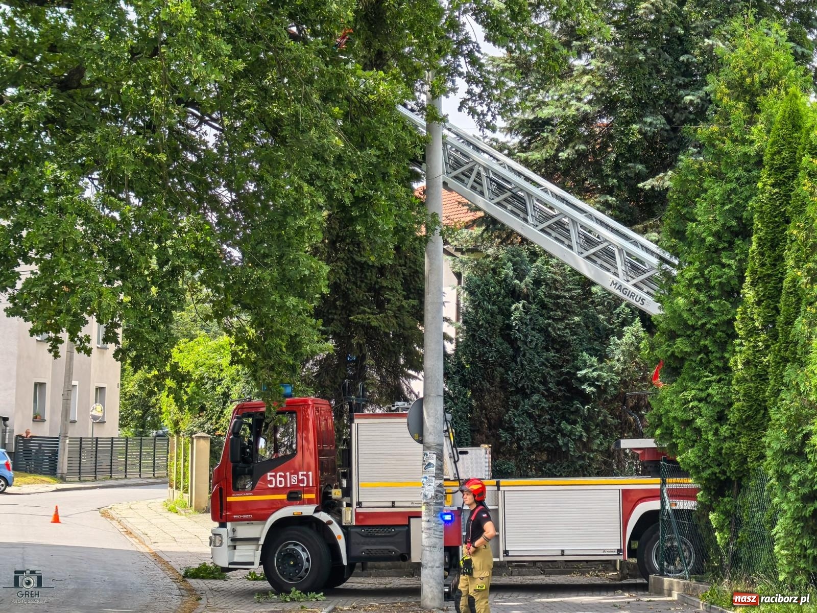 Zdjęcie w galerii na portalu naszraciborz.pl: Strażacy w akcji za hotelem przy Bosackiej [FOTO] wiadomości z regionu