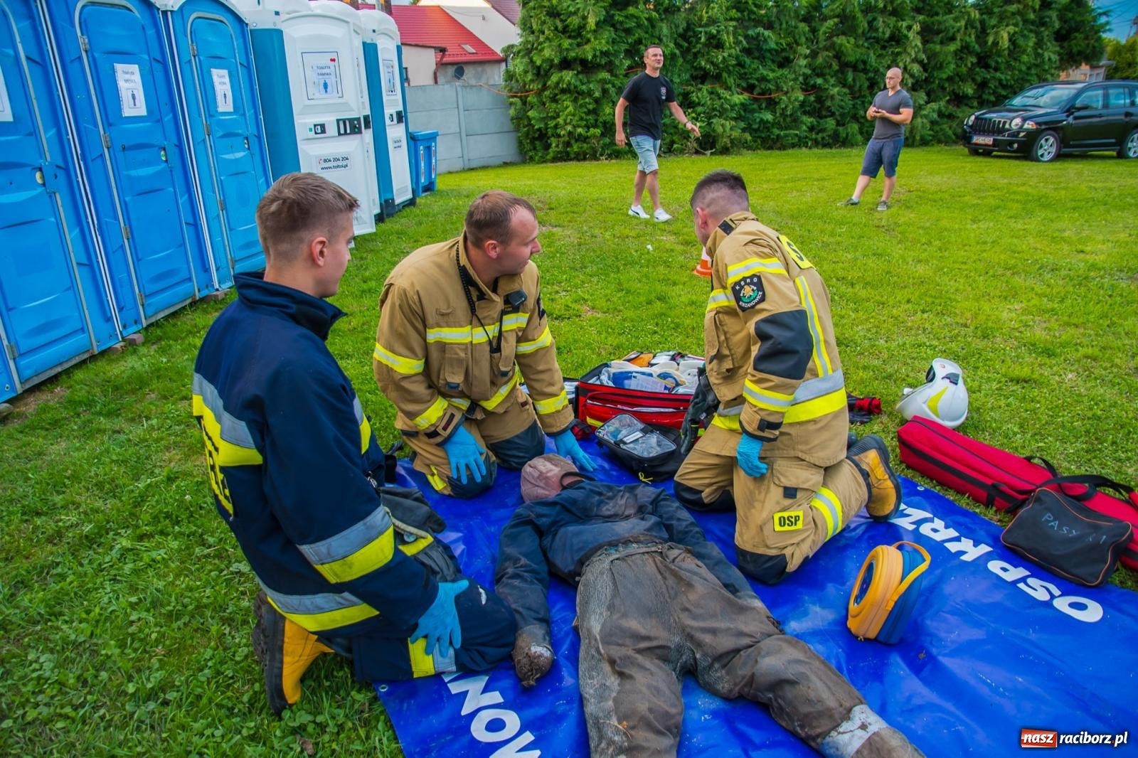 Zdjęcie w galerii na portalu naszraciborz.pl: Ćwiczenia strażackie w Krzanowicach. Świętowanie 135-lecia miejscowej OSP wiadomości z regionu