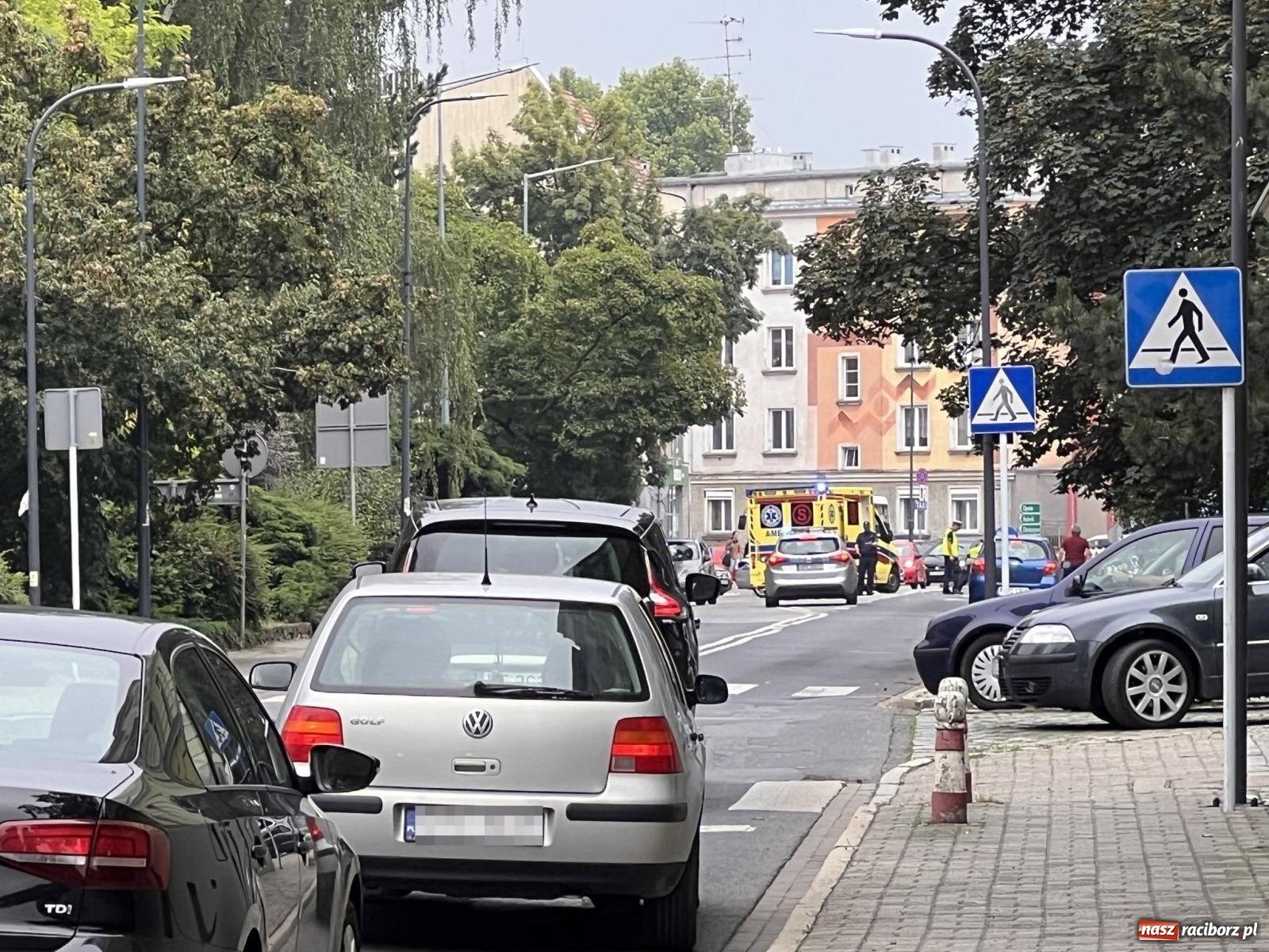 Zdjęcie w galerii na portalu naszraciborz.pl: Potrącenie rowerzysty na Podwalu [FOTO] wiadomości z regionu