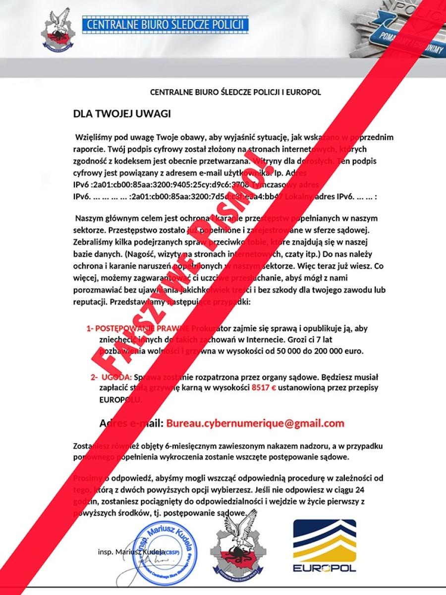 Zdjęcie w galerii na portalu naszraciborz.pl: Raciborska komenda ostrzega przed fałszywymi e-mailami wiadomości z regionu