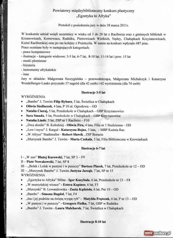 Zdjęcie w galerii na portalu naszraciborz.pl: 116 z nagrodami w egzotycznym konkursie wiadomości z regionu