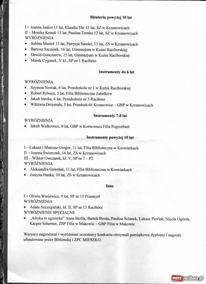 Zdjęcie w galerii na portalu naszraciborz.pl: 116 z nagrodami w egzotycznym konkursie wiadomości z regionu