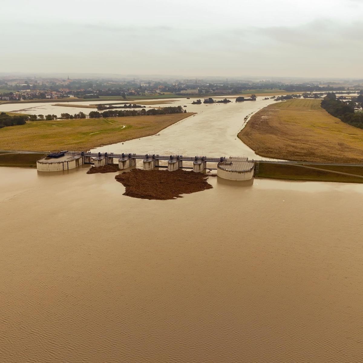Zdjęcie w galerii na portalu naszraciborz.pl: Zbiornik Racibórz wypełniony w ponad 40 proc. Polder Buków w całości [FOTO i WIDEO] wiadomości z regionu