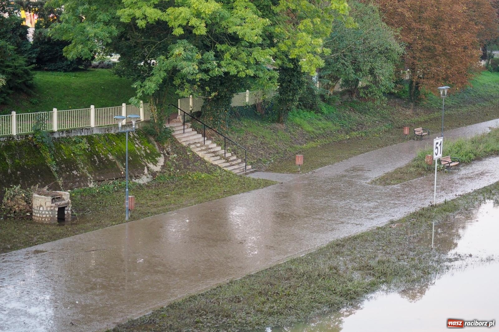 Zdjęcie w galerii na portalu naszraciborz.pl: Raciborskie bulwary po wielkiej wodzie [FOTO] wiadomości z regionu