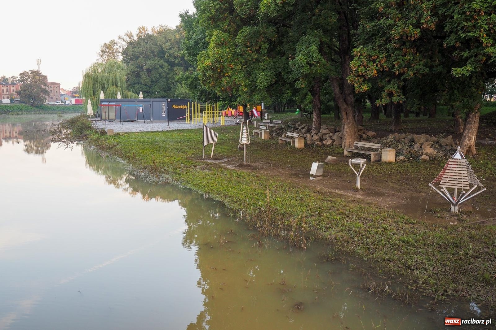 Zdjęcie w galerii na portalu naszraciborz.pl: Raciborskie bulwary po wielkiej wodzie [FOTO] wiadomości z regionu