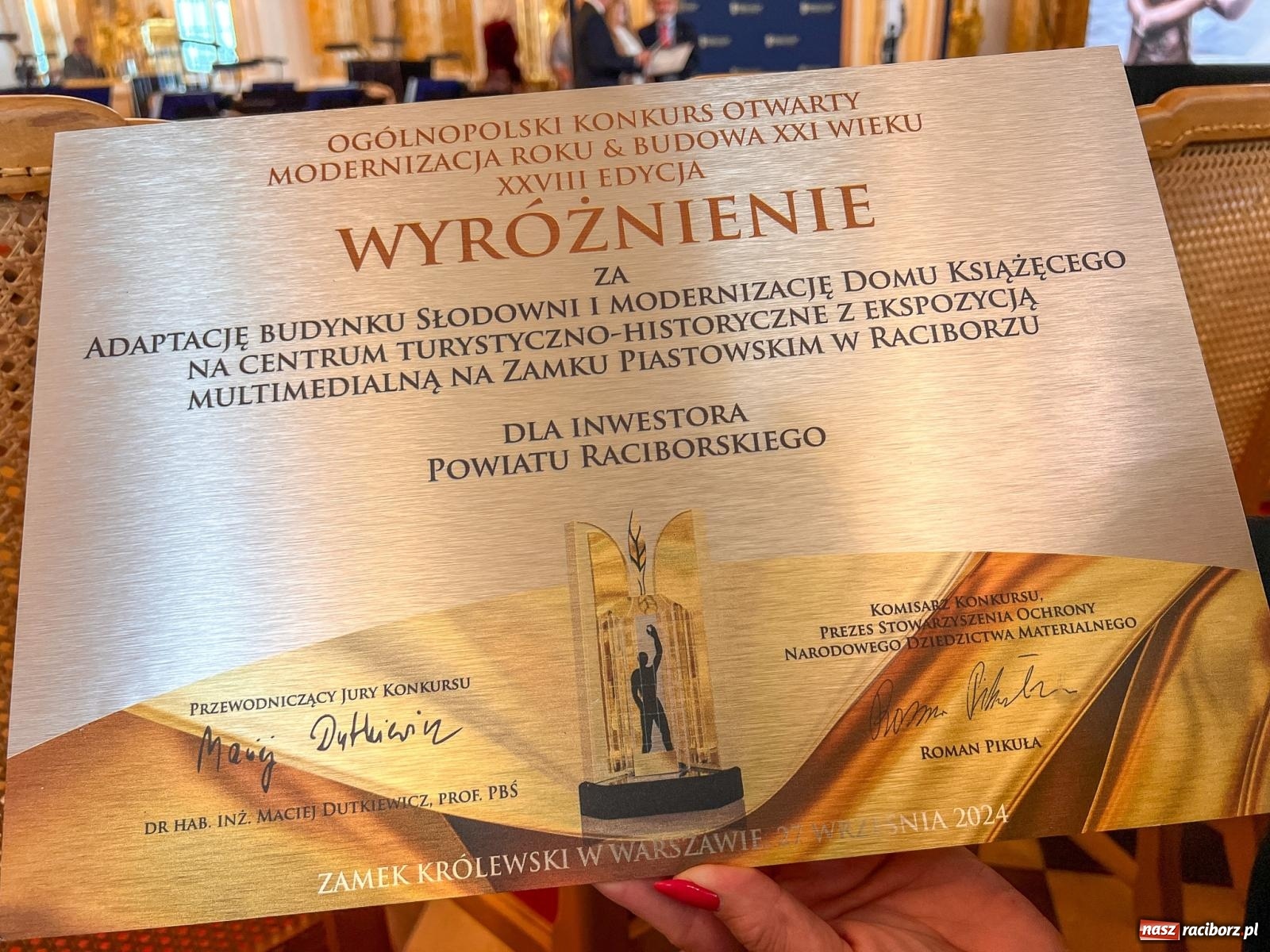 Zdjęcie w galerii na portalu naszraciborz.pl: Zamek Piastowski w Raciborzu z prestiżowym wyróżnieniem w 28. edycji Konkursu Modernizacja Roku&Budowa XXI wieku wiadomości z regionu