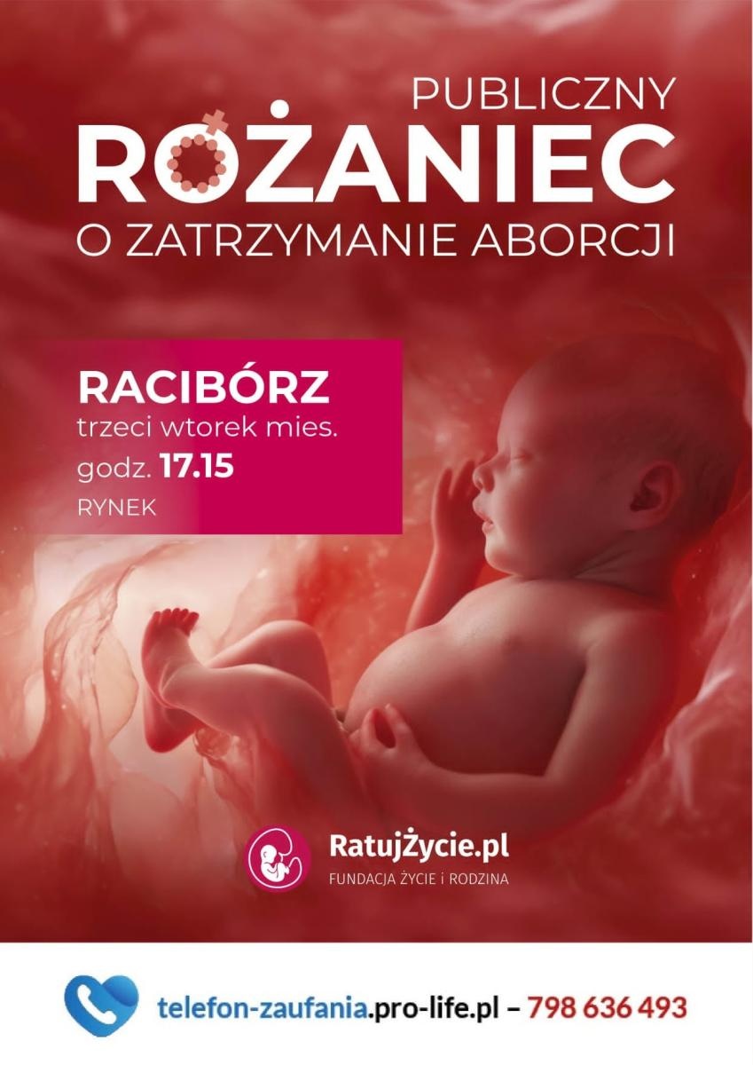 Zdjęcie w galerii na portalu naszraciborz.pl: Kolejny publiczny różaniec w Raciborzu o zatrzymanie aborcji wiadomości z regionu