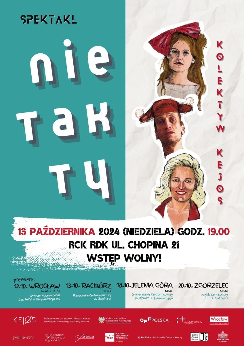 Zdjęcie w galerii na portalu naszraciborz.pl: Raciborskie Centrum Kultury zaprasza na spektakl NIE TAK TY Kolektywu Kejos z Wrocławia wiadomości z regionu